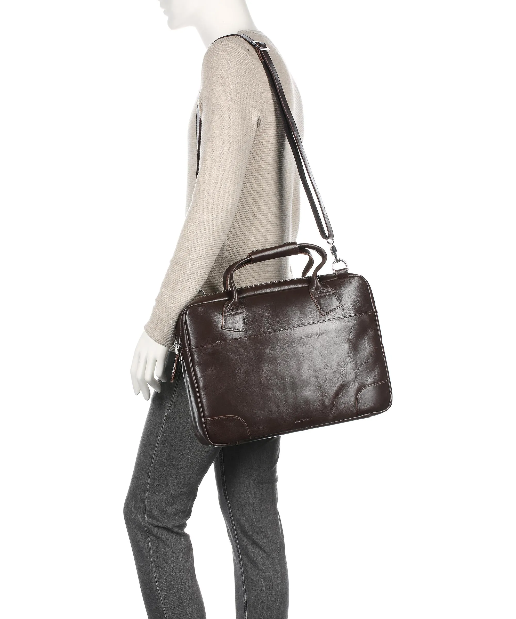  Royal RepubliQ Nano Big Zip Cartella 16″ pelle a grana fine marrone scuro  