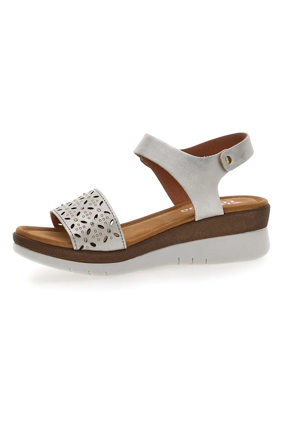 Sandali Bianchi Perlati con Platform Linea Comoda 7194P