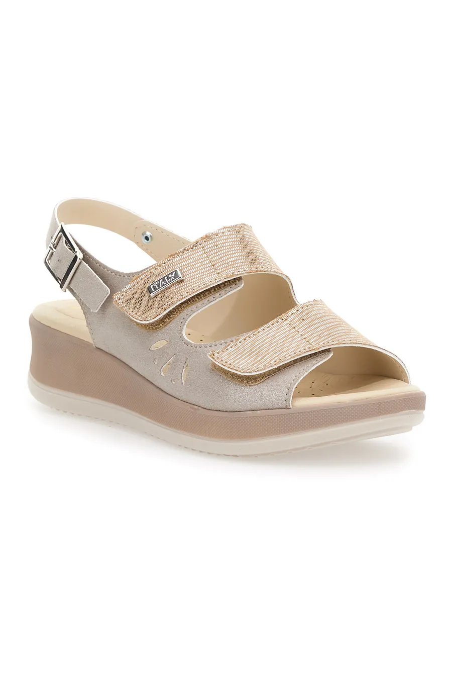 Sandali classici Dulcinea 542292 Beige con strappi e cinturino regolabili
