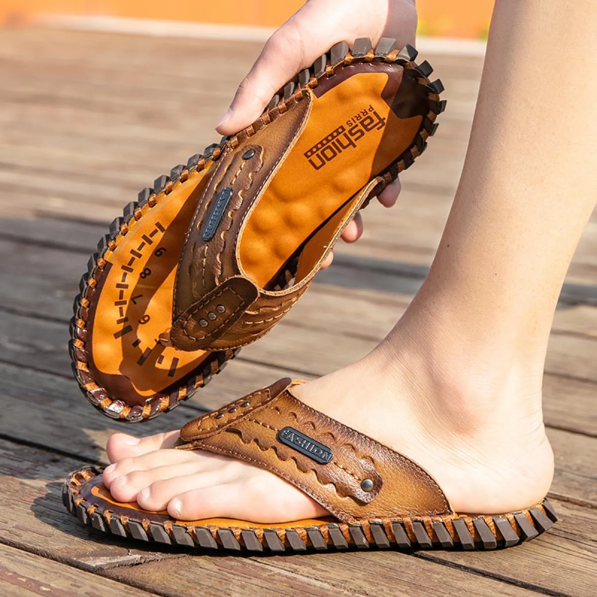 Sandali estivi Uomo Pu Infradito Scarpe da spiaggia Scarpe basse Comodi sandali antiscivolo casual traspiranti