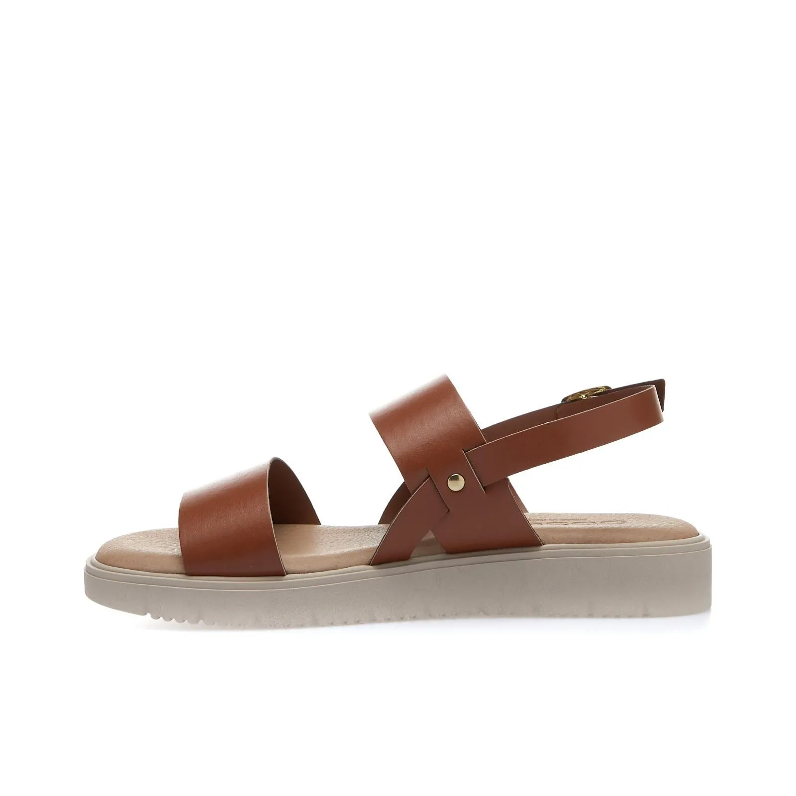 Sandali marroni con suola platform e doppia fascia
