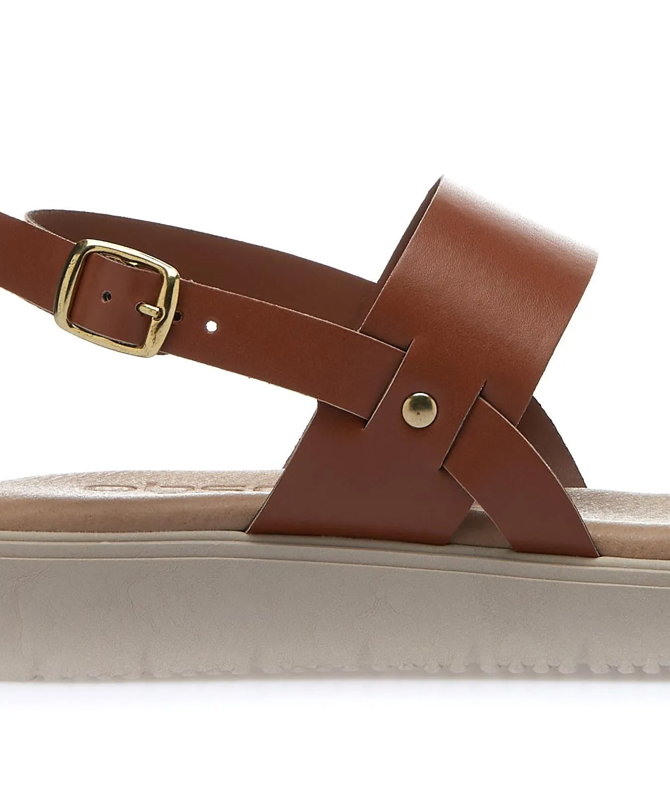 Sandali marroni con suola platform e doppia fascia