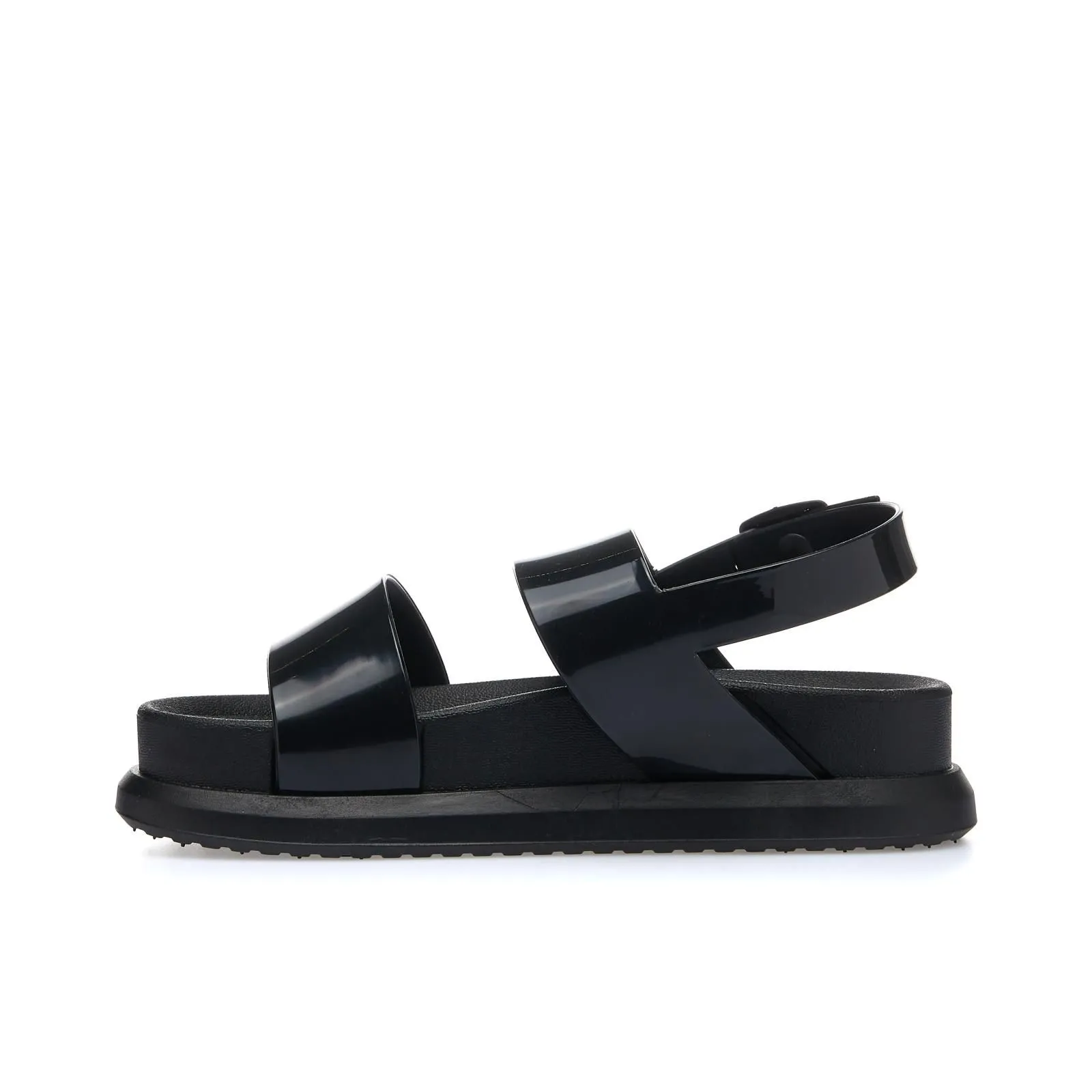 Sandali neri in gomma con platform