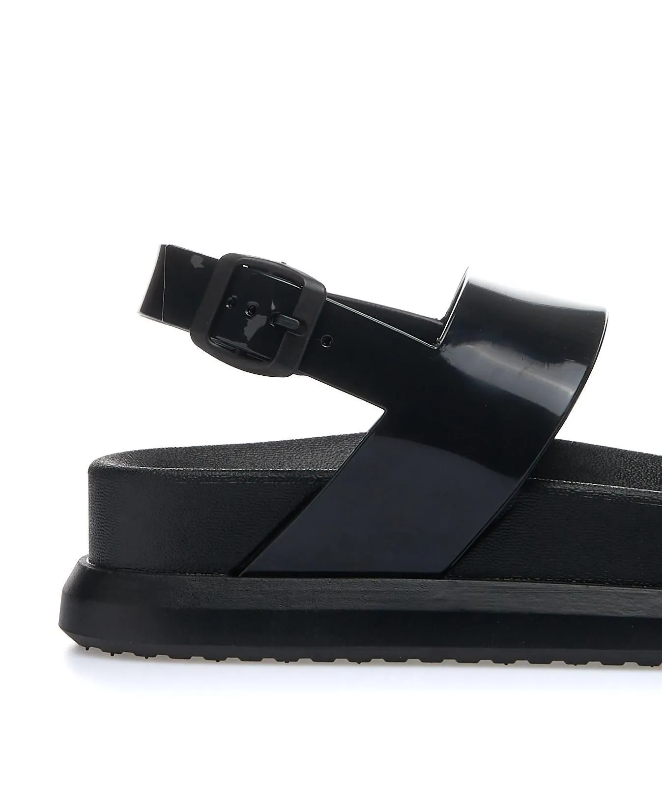 Sandali neri in gomma con platform
