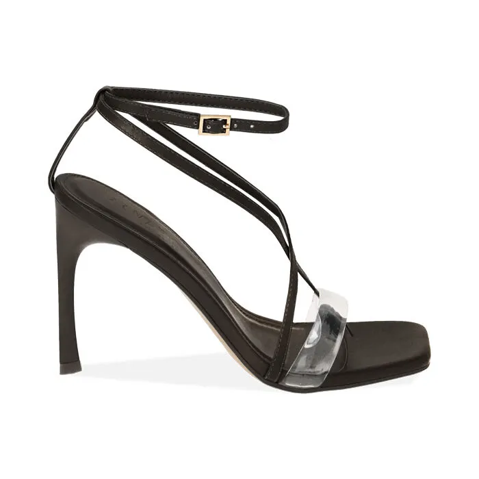 Sandali neri, tacco 9,5 cm