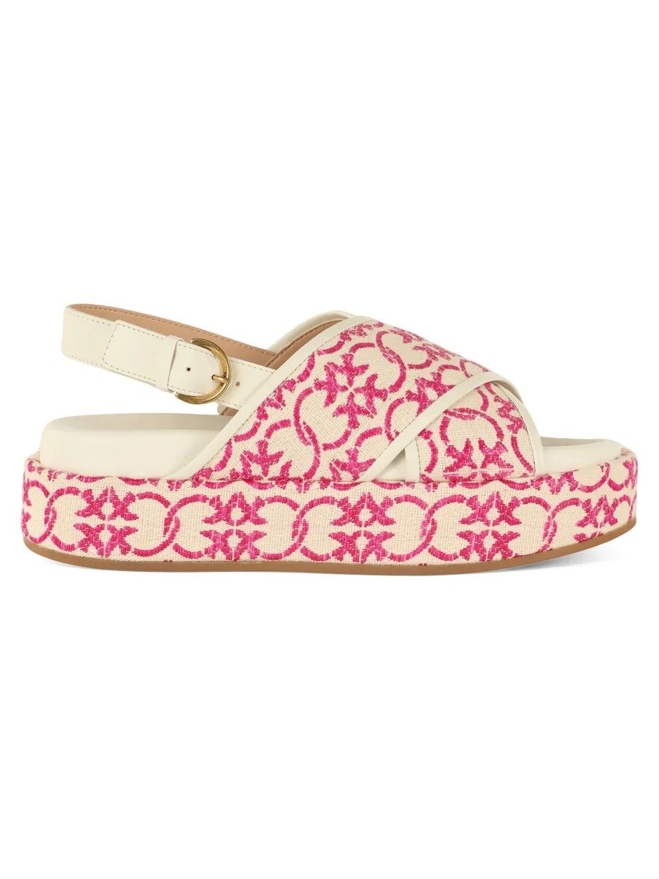 Sandali platform in canvas FLORES 07