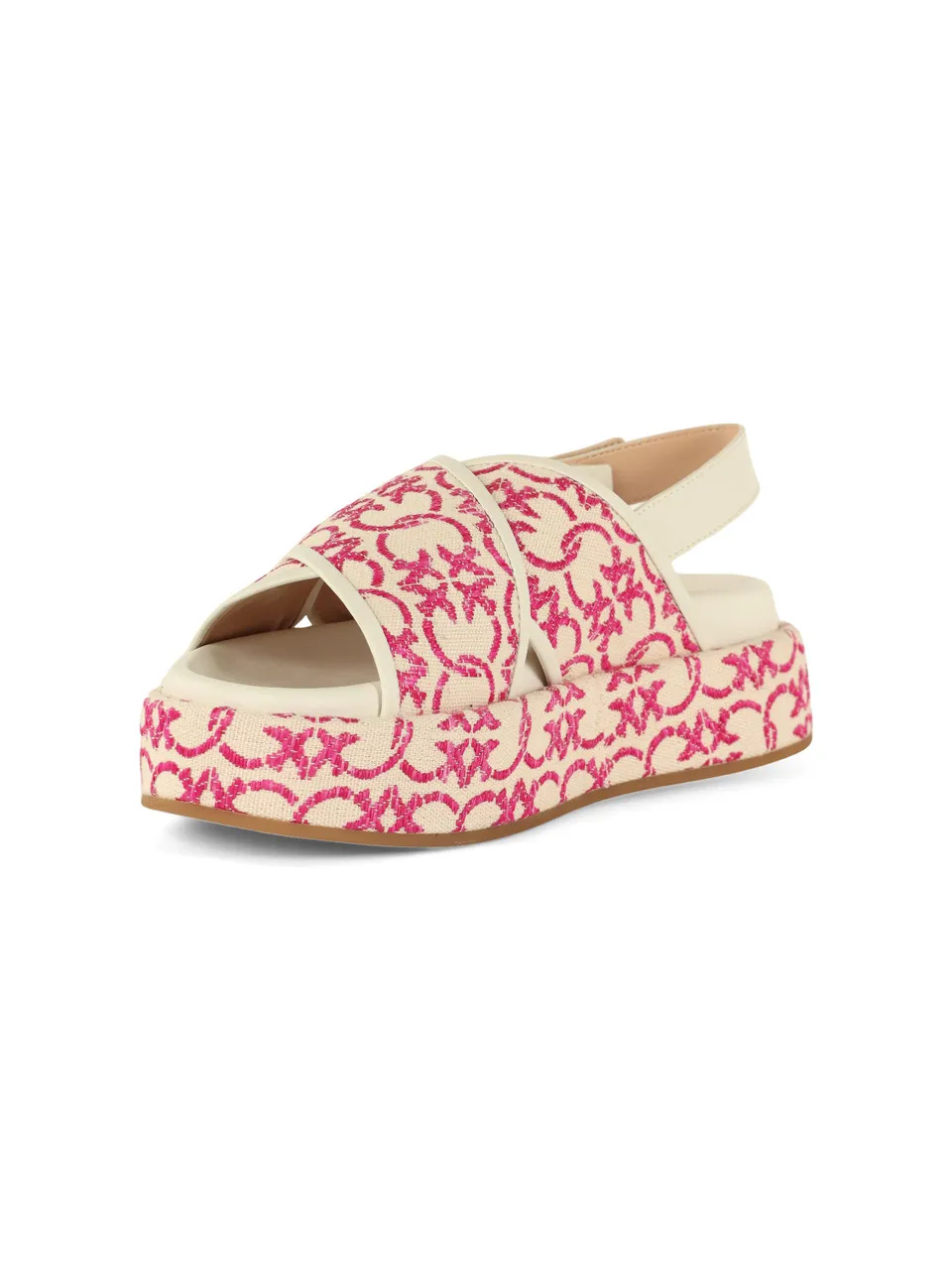 Sandali platform in canvas FLORES 07
