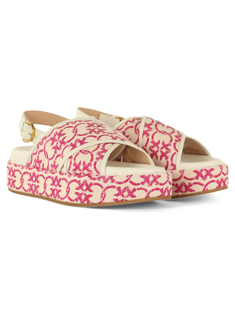 Sandali platform in canvas FLORES 07