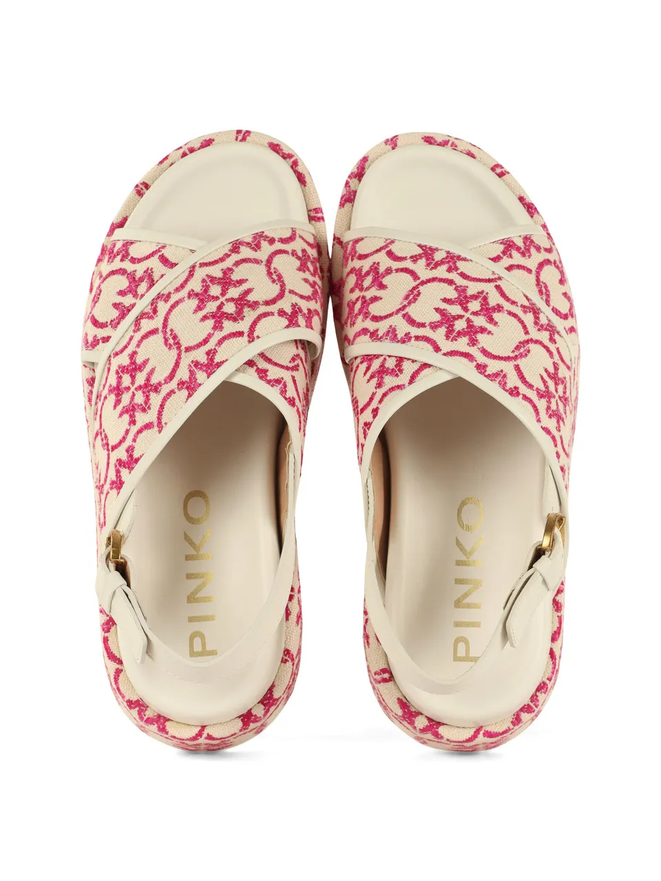 Sandali platform in canvas FLORES 07