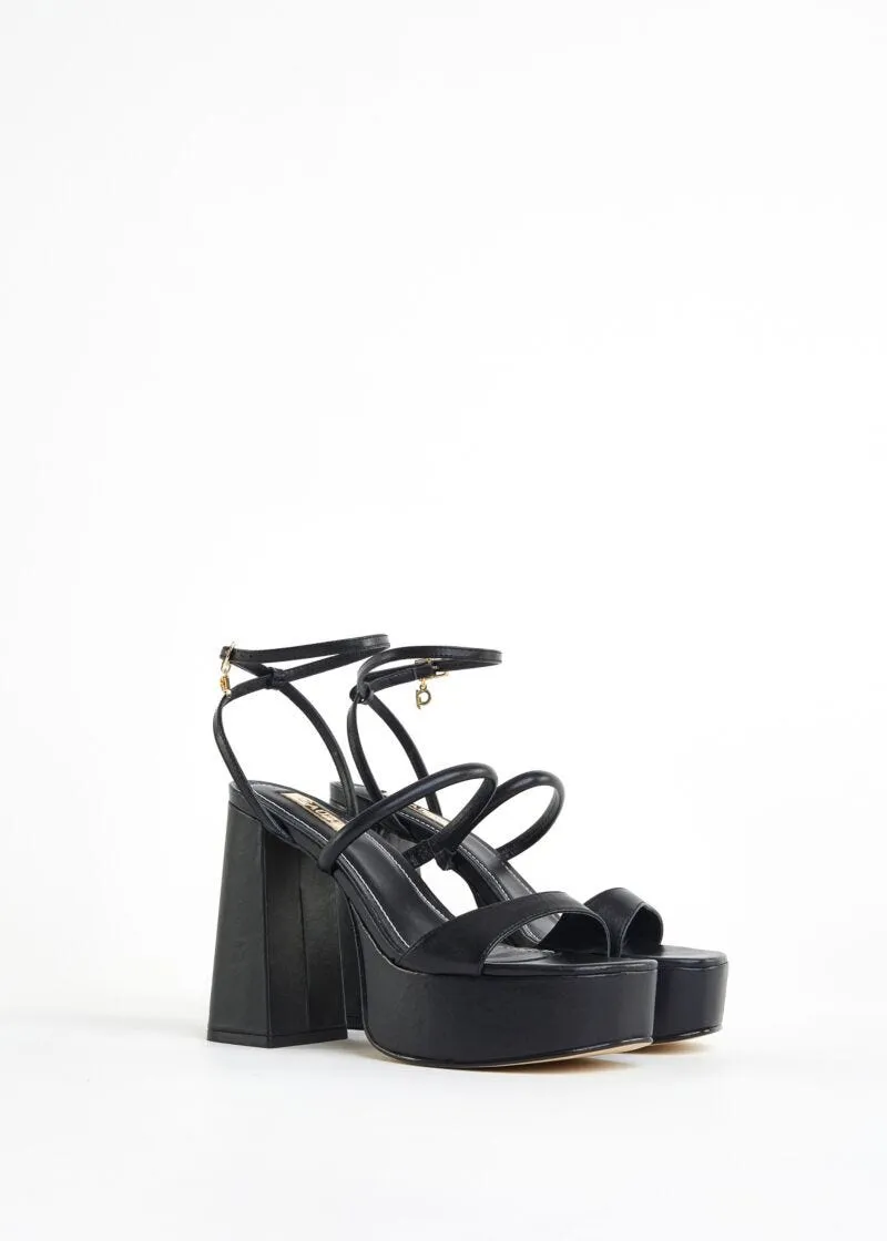 Sandali platform in pelle