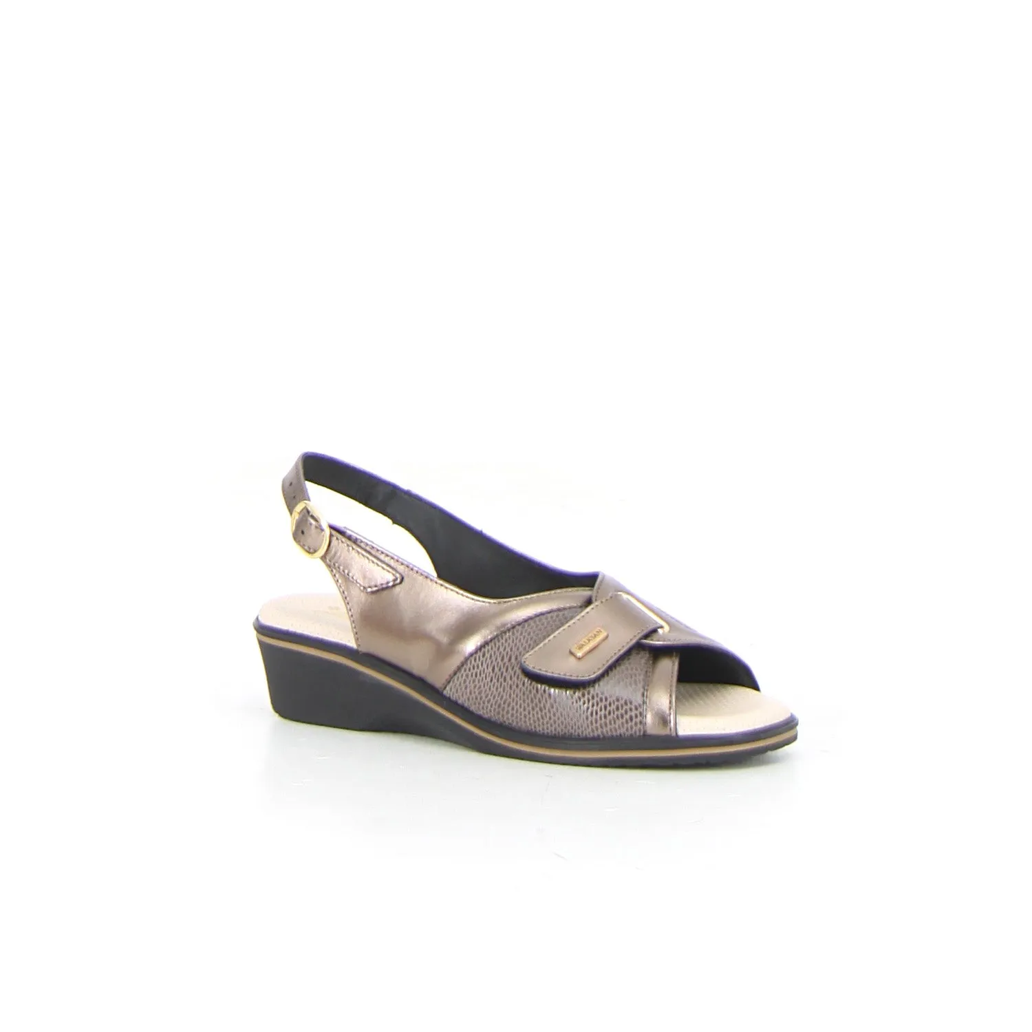Sandalo slingback con zeppa