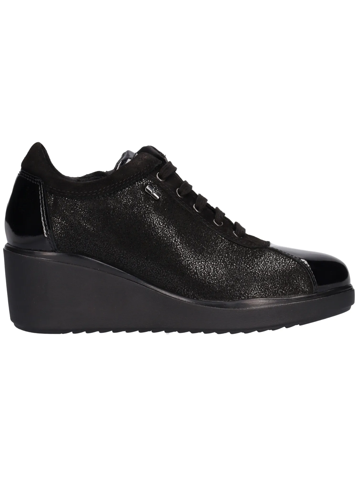 Scarpa casual con zeppa Valleverde da donna nera