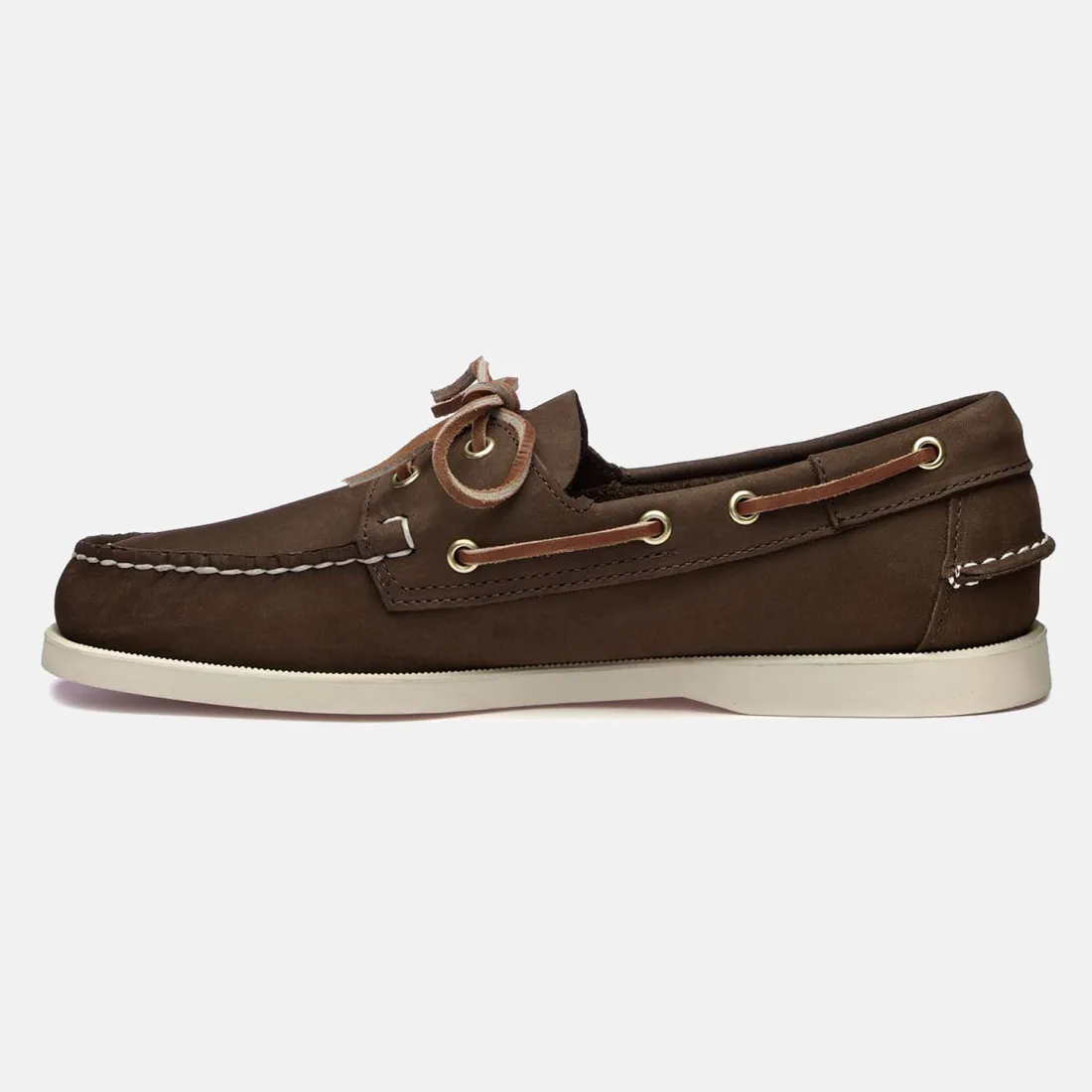 Scarpa da barca Sebago Docksides Portland in nabuck marrone