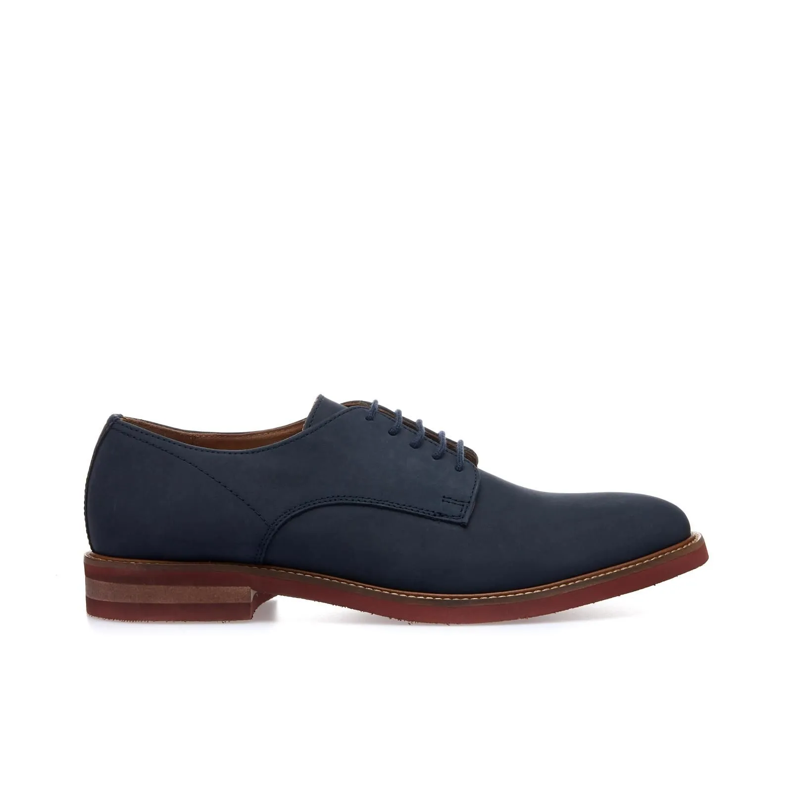 Scarpe blu stringate casual in pelle