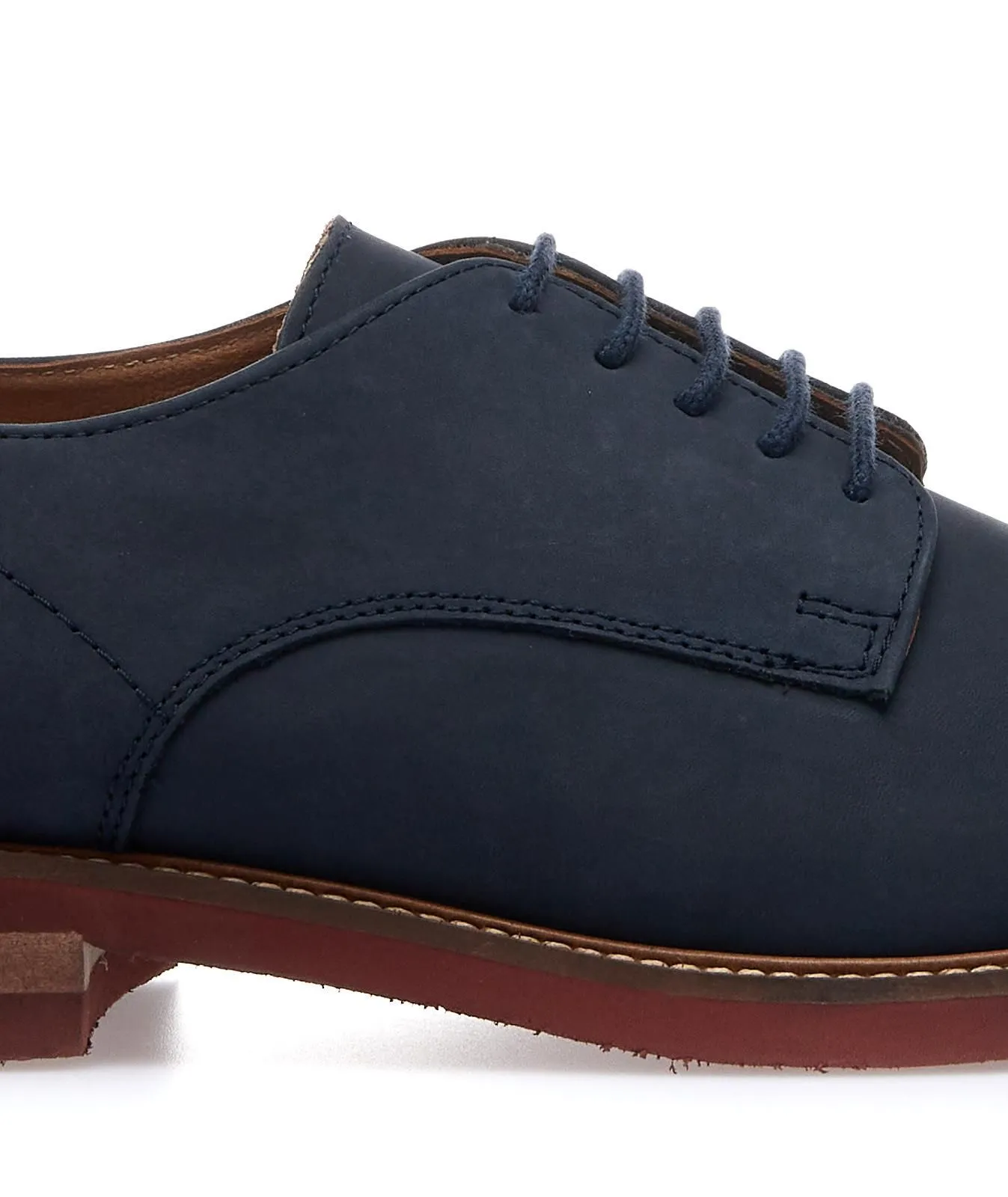 Scarpe blu stringate casual in pelle