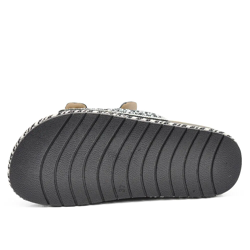 Scarpe Estive Sandali Ciabatte Platform Strass 2 Fibbie da Donna D0062