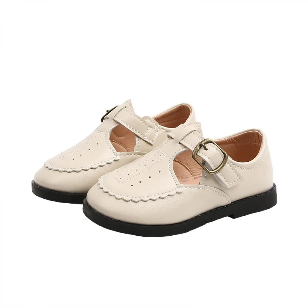 Scarpe in pelle per bambini 2023 Scarpe retrò legate per ragazze Stile britannico Marrone Allmatch Scarpe casual per bambini vin