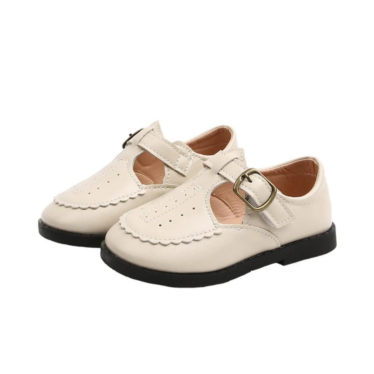 Scarpe in pelle per bambini 2023 Scarpe retrò legate per ragazze Stile britannico Marrone Allmatch Scarpe casual per bambini vin