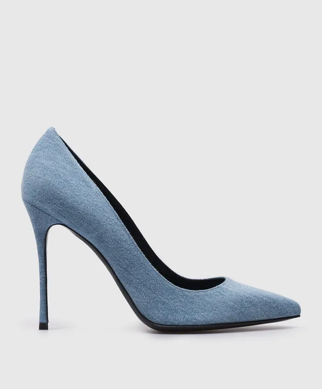 Sergio Rossi Scarpe da barca in denim blu Godiva A43842MTEY07