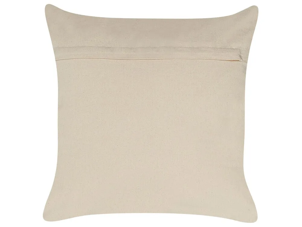 Set of 2 Decorative Cushions OUJDA Cotton 50 x 50 cm Gold Geometric Pattern