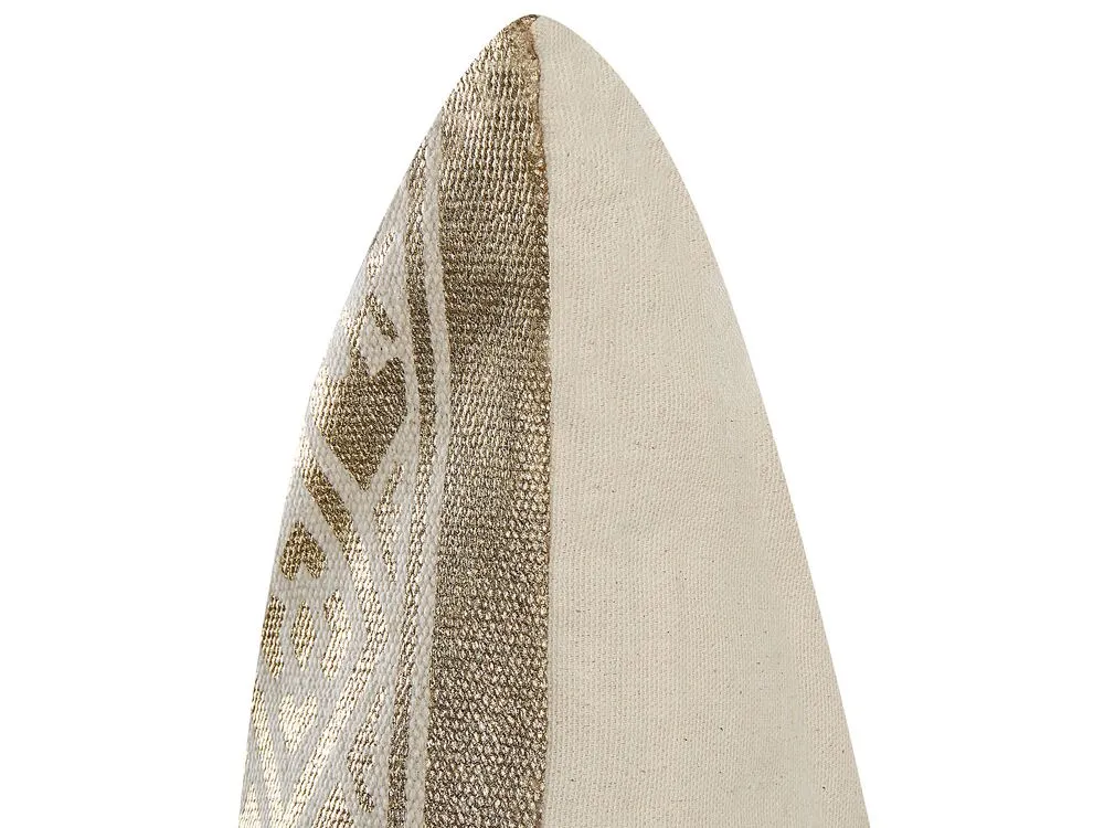 Set of 2 Decorative Cushions OUJDA Cotton 50 x 50 cm Gold Geometric Pattern