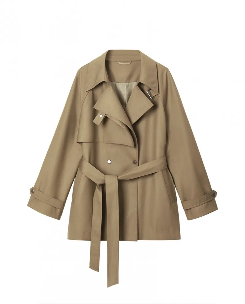 Shenghong 23 Autunno Nuovo Design Asimmetrico Allentato Casual Temperamento Giacca a vento di media lunghezza per le donne 12925