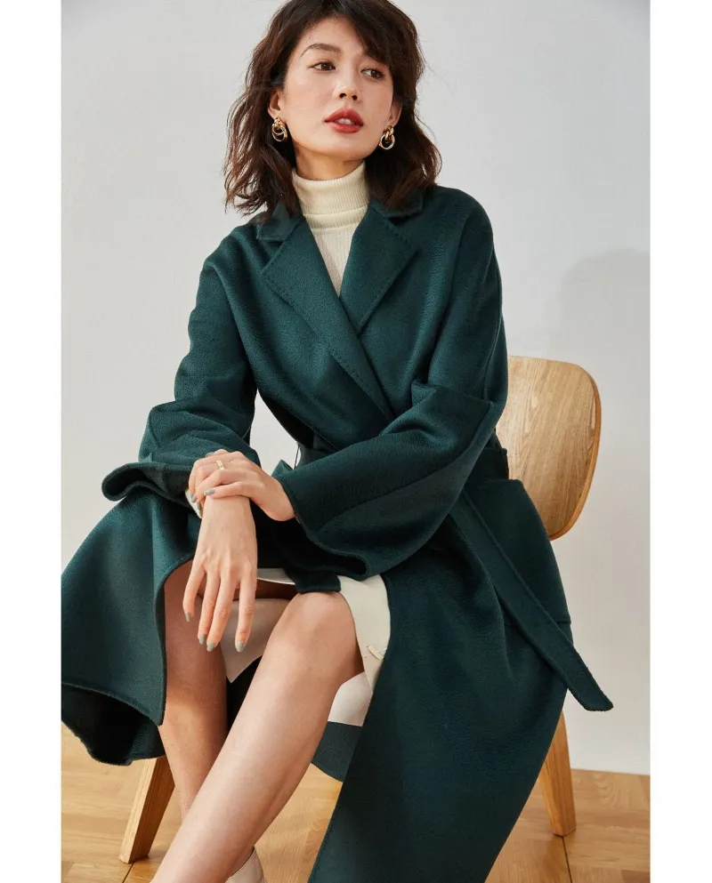 Shenghong accuratamente selezionato 23 Autunno e inverno Nuovo stile M Famiglia Cappotto di lana con ondulazione dell'acqua a do