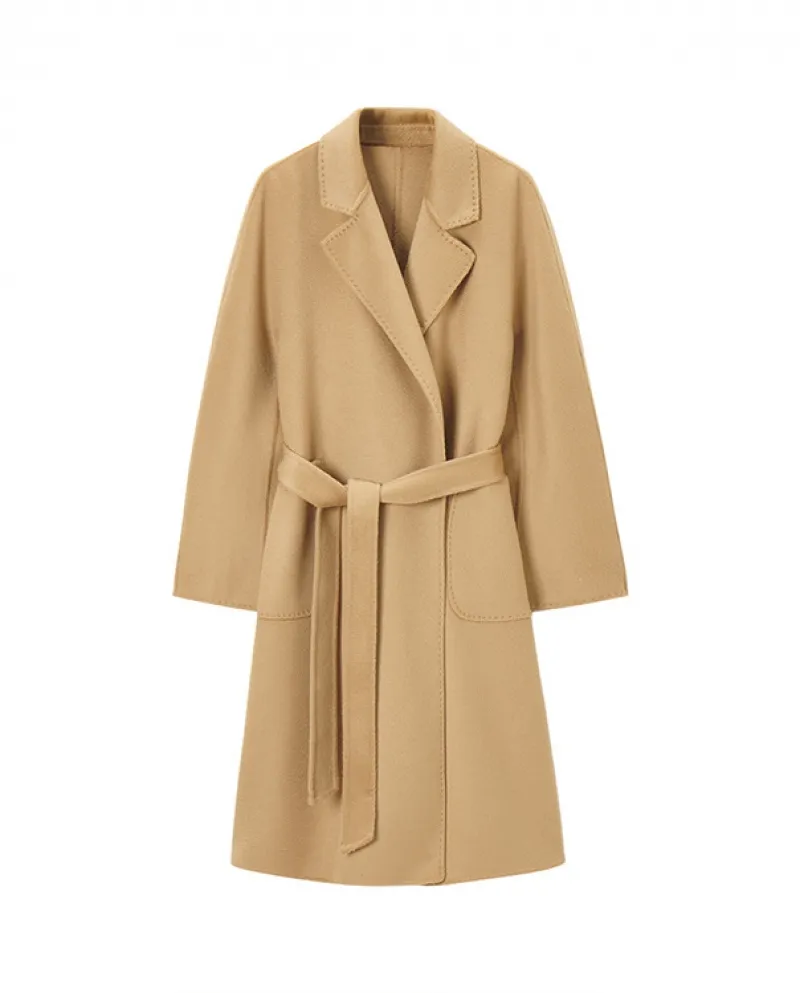 Shenghong accuratamente selezionato 23 Autunno e inverno Nuovo stile M Famiglia Cappotto di lana con ondulazione dell'acqua a do