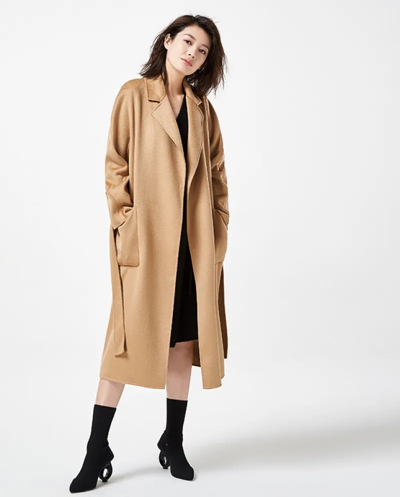 Shenghong accuratamente selezionato 23 Autunno e inverno Nuovo stile M Famiglia Cappotto di lana con ondulazione dell'acqua a do