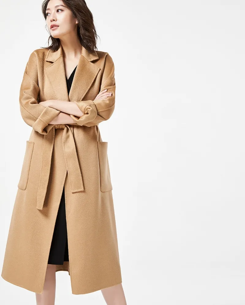 Shenghong accuratamente selezionato 23 Autunno e inverno Nuovo stile M Famiglia Cappotto di lana con ondulazione dell'acqua a do