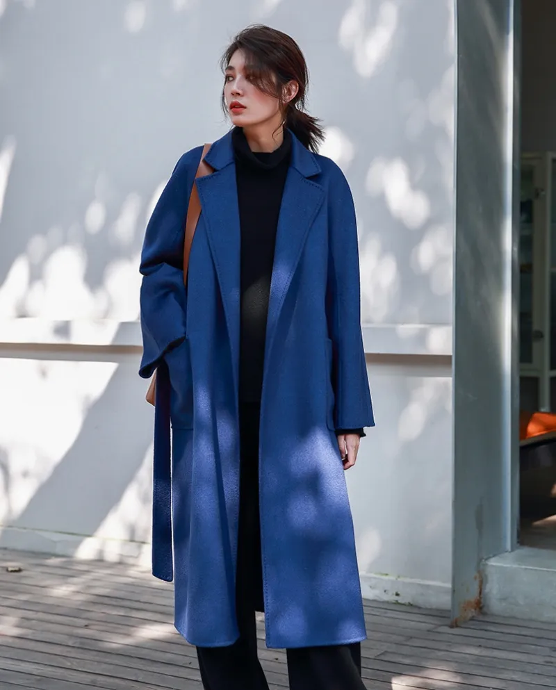 Shenghong accuratamente selezionato 23 Autunno e inverno Nuovo stile M Famiglia Cappotto di lana con ondulazione dell'acqua a do