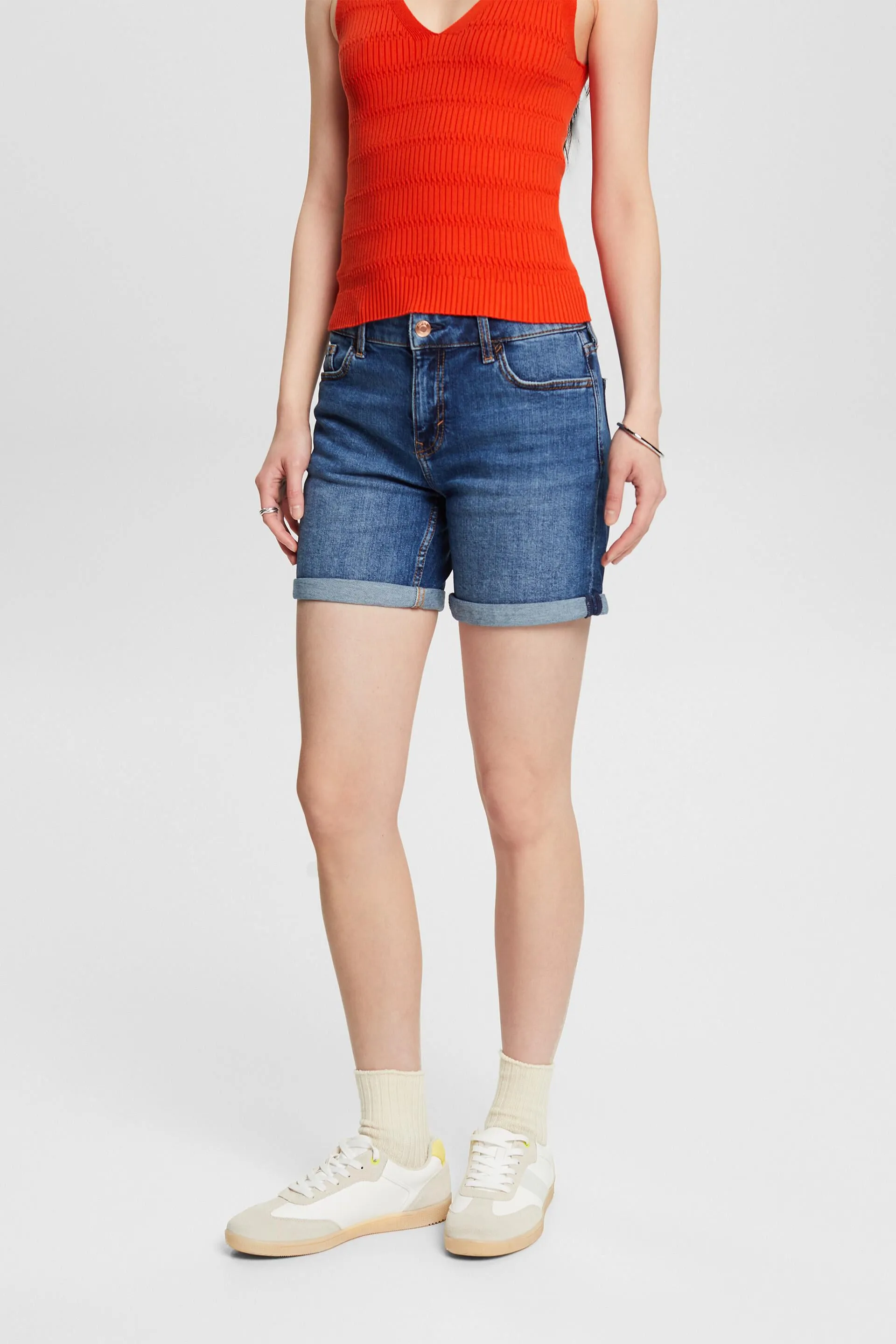 Shorts in denim a vita media, classici e retrò