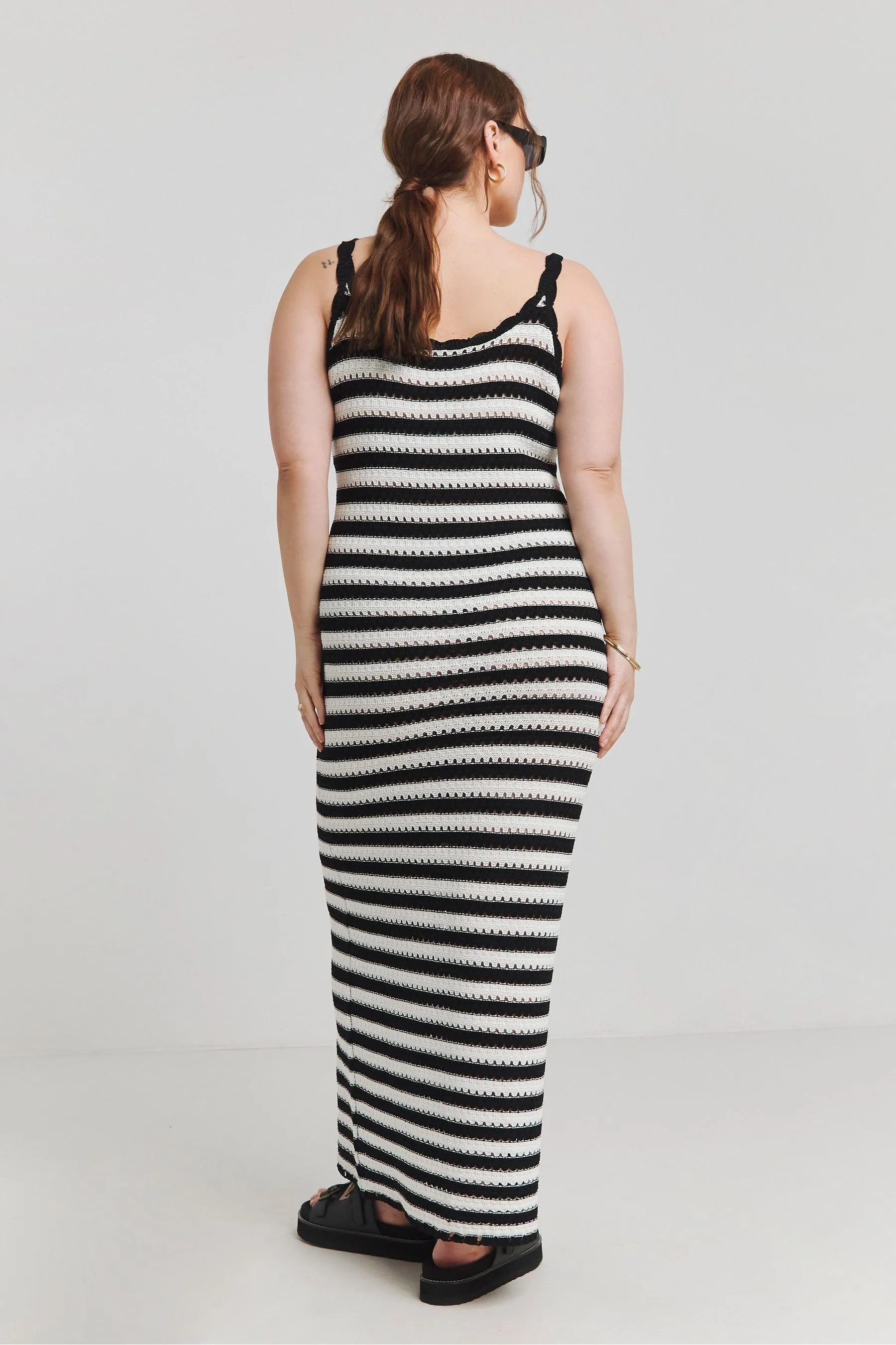 Simply Be Mono A righe - Abito al polpaccio lavorato a maglia