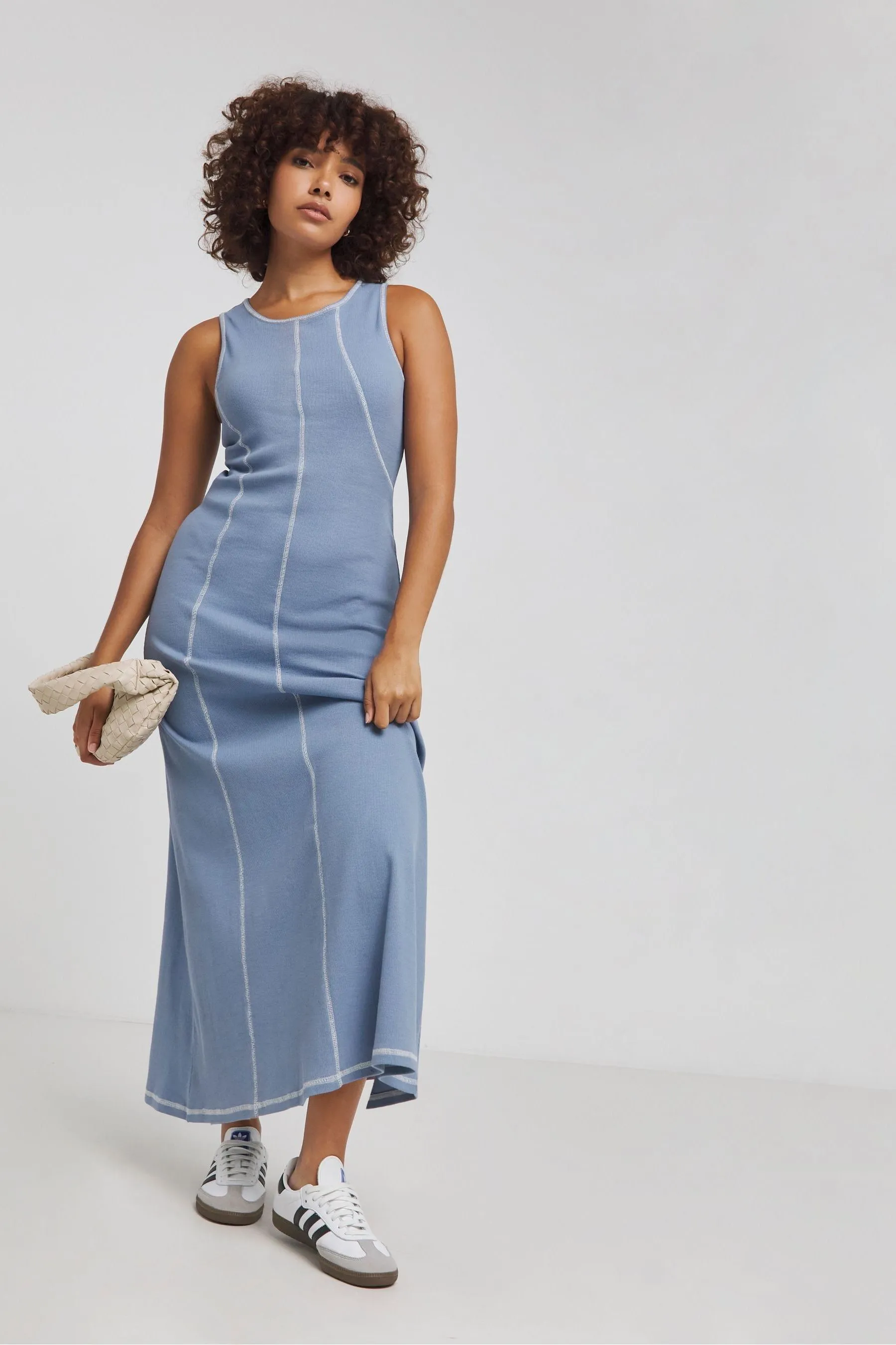 Simply Be Senza maniche - Abito maxi con cuciture a vista