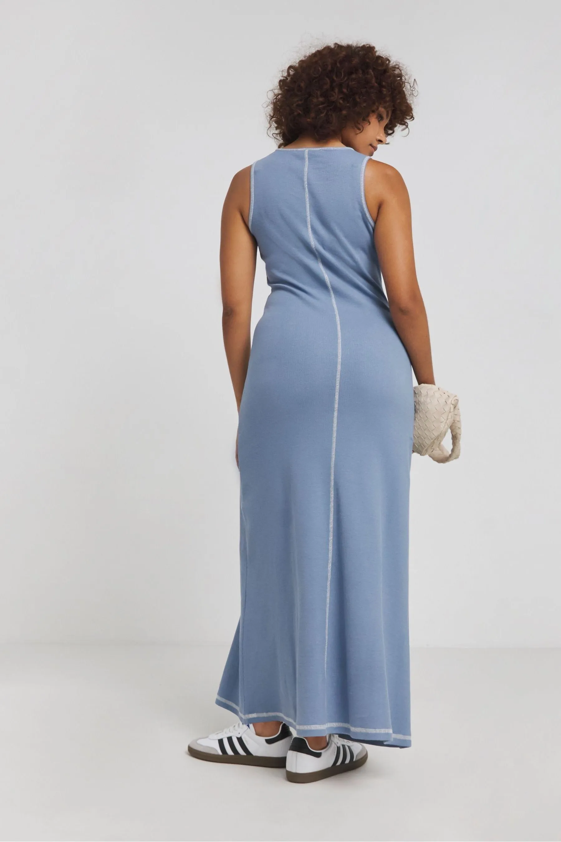 Simply Be Senza maniche - Abito maxi con cuciture a vista