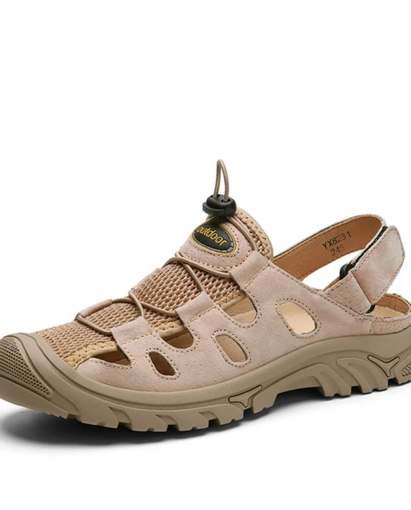 Slip Beach Shoe Flat Geta Uomo Sandalia Leather White Uomo Genuine Dress Sandalo Sandali Platform Sport Water Sandles Leth