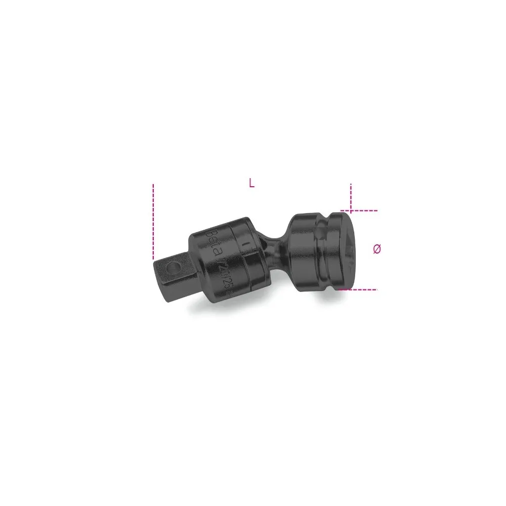 Snodo con attacchi quadri maschio e femmina 3/8" fosfatato - Beta 710/25