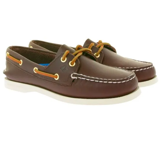 SPERRY Wms Authentic Original 2-Eye Scarpe da barca in vera pelle da donna 9195017 Marrone