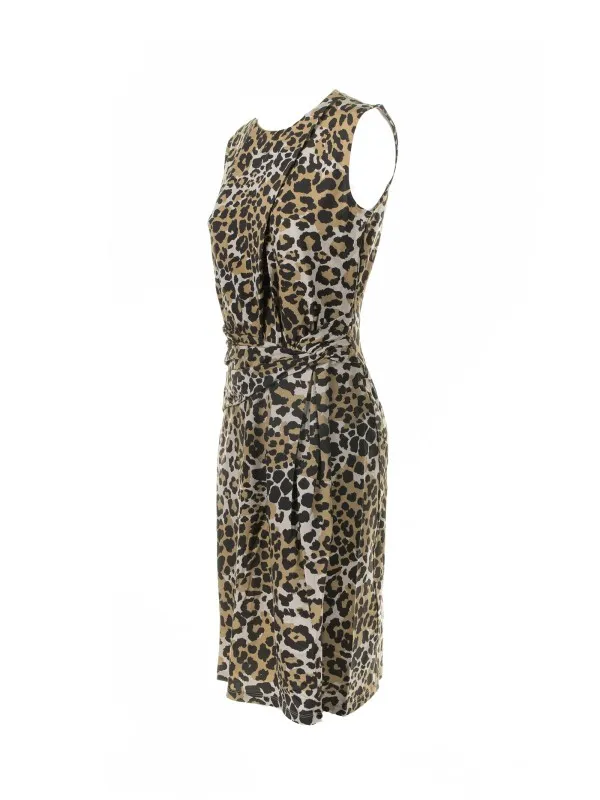Spotted midi sleeveless dress