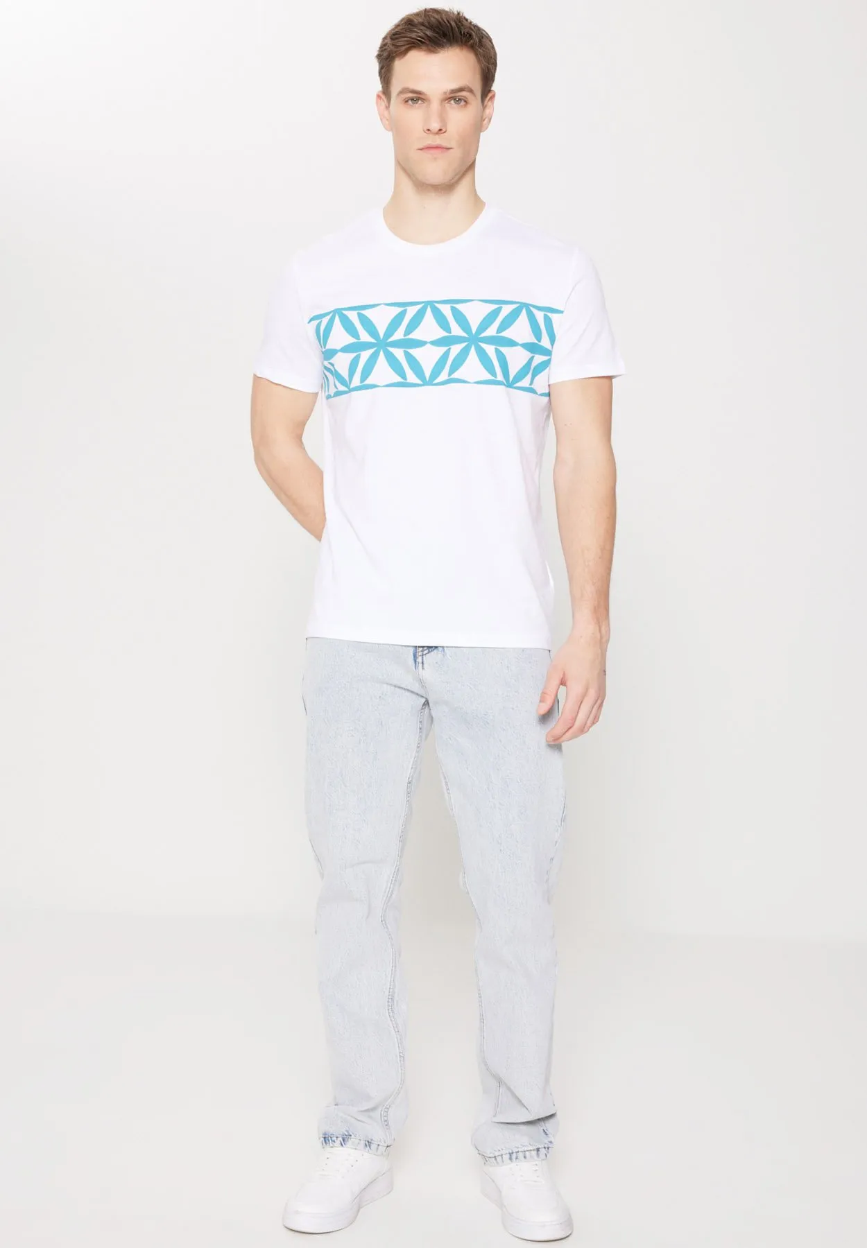 STANDARD FIT O COLLAR - T-shirt con stampa