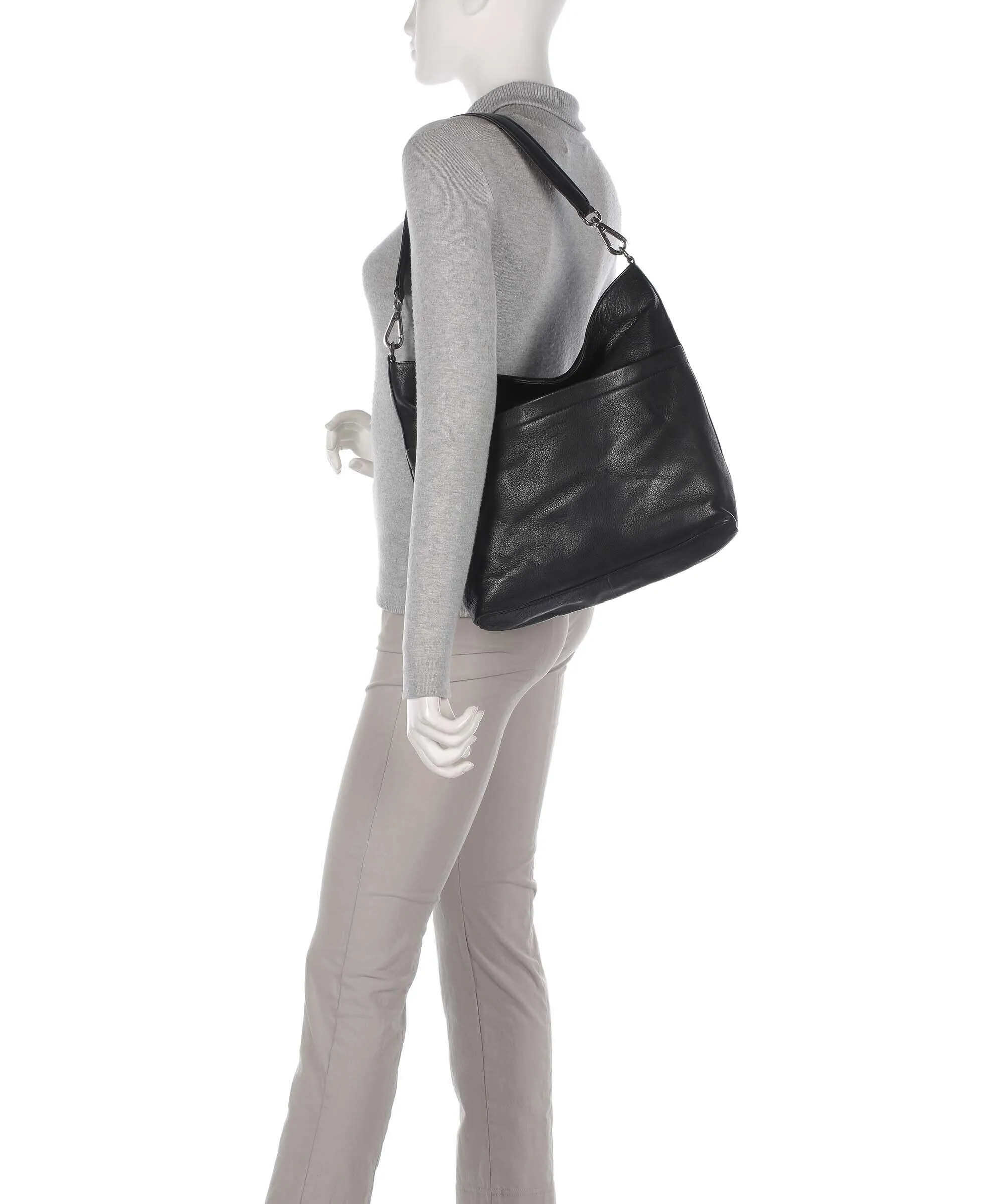  Still Nordic Anouk Borsa hobo pelle granulata nero  