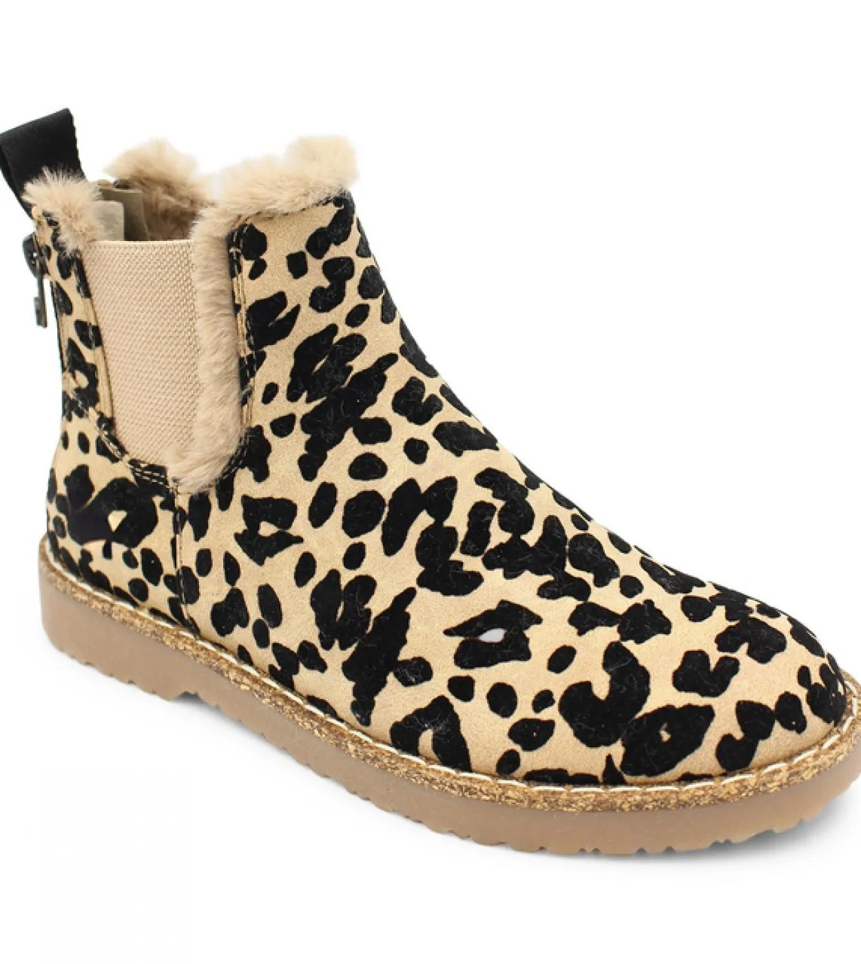 Stivaletti Chelsea leopardati da donna taglie forti Scarpe da donna in peluche calde invernali Stivaletti femminili retrò con pl
