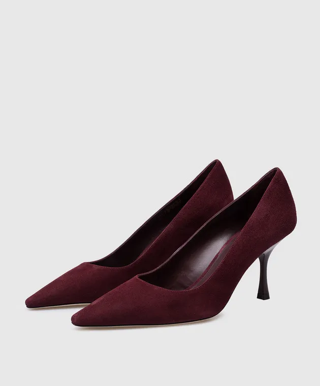 Stuart Weitzman Scarpe da barca NAOMI 75 in camoscio bordeaux SI418