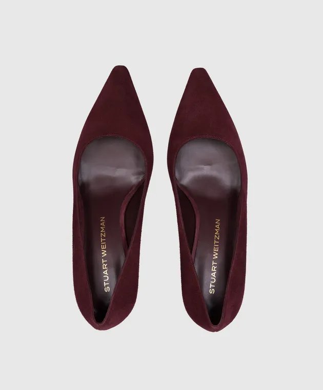 Stuart Weitzman Scarpe da barca NAOMI 75 in camoscio bordeaux SI418