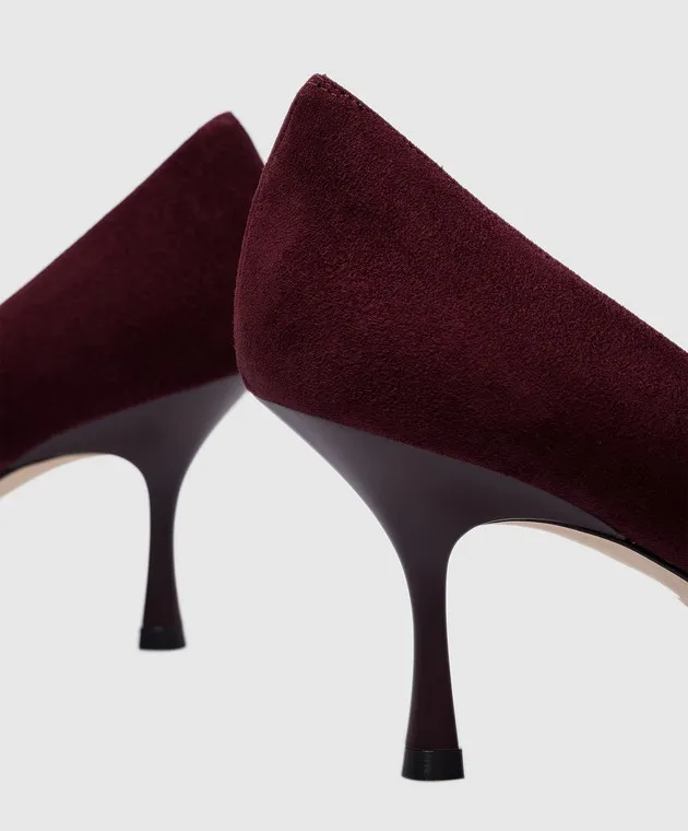 Stuart Weitzman Scarpe da barca NAOMI 75 in camoscio bordeaux SI418