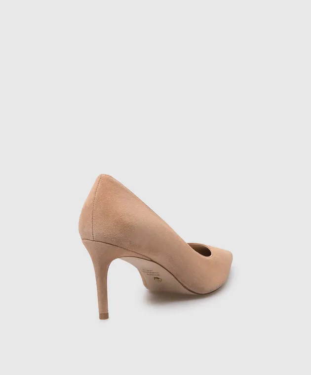 Stuart Weitzman Scarpe da barca STUART in camoscio beige S7009