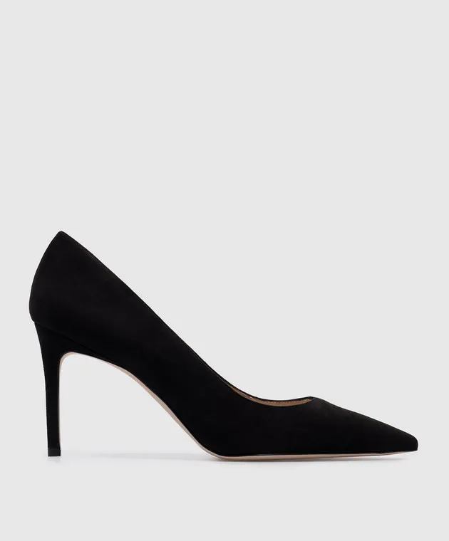 Stuart Weitzman STUART 85 Scarpe da barca in camoscio nero SA273