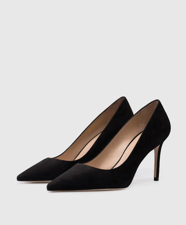 Stuart Weitzman STUART 85 Scarpe da barca in camoscio nero SA273