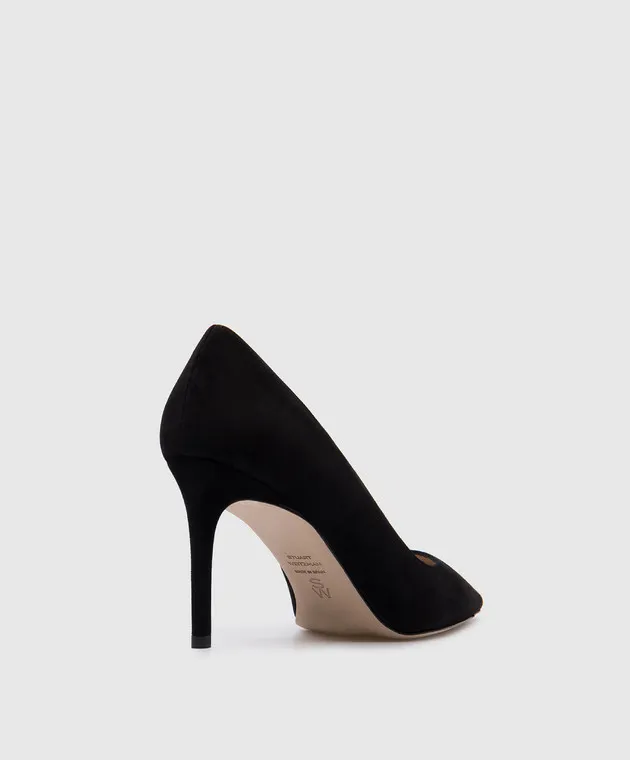 Stuart Weitzman STUART 85 Scarpe da barca in camoscio nero SA273