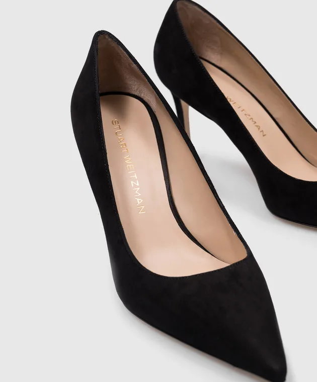 Stuart Weitzman STUART 85 Scarpe da barca in camoscio nero SA273